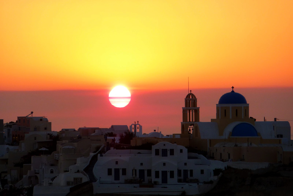 Sunset, santorini, greece